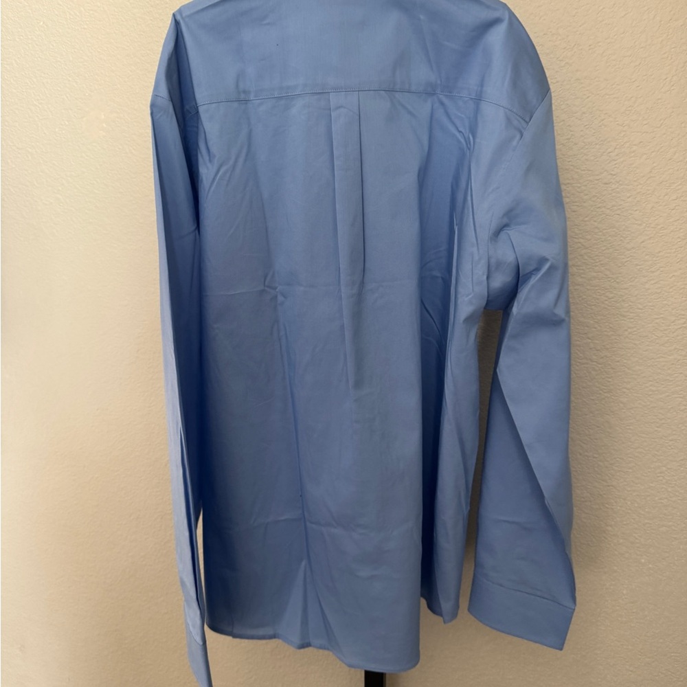 Chaps Kids Blue Button Down Shirt with Yellow Clip On Tie - Picture 5 of 6